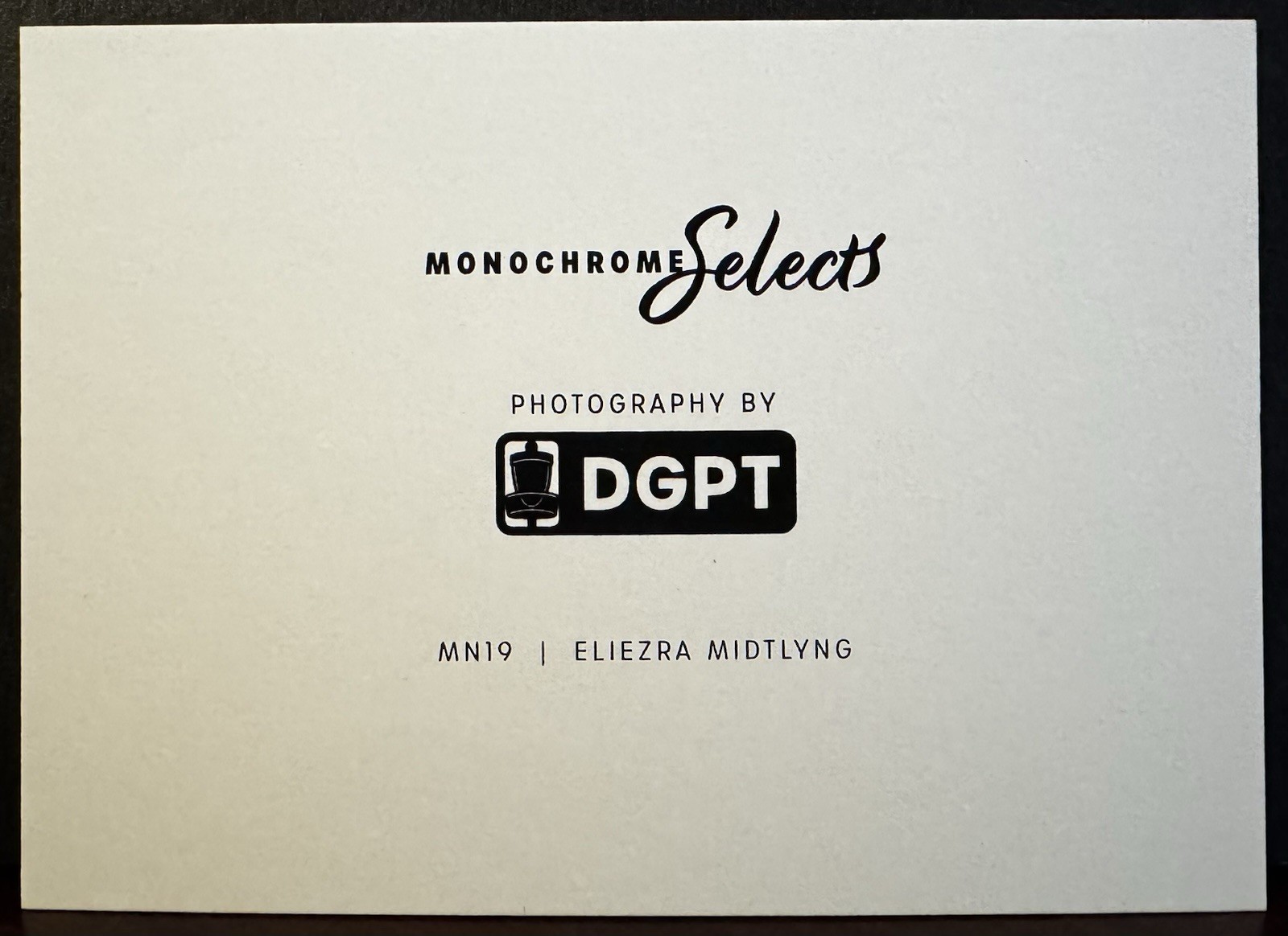 2025 DGPT Disc Golf Pro Tour Monochrome Selects MN19 Eliezra Midtlyng
