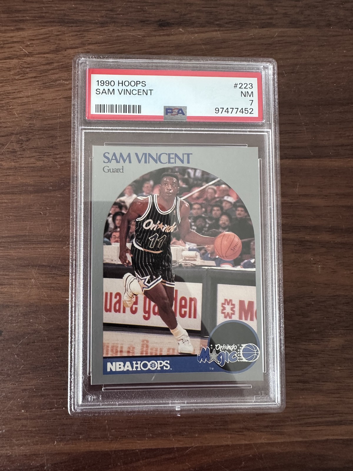 1990-91 NBA Hoops – Sam Vincent #223 No Other Players in Photo PSA 7