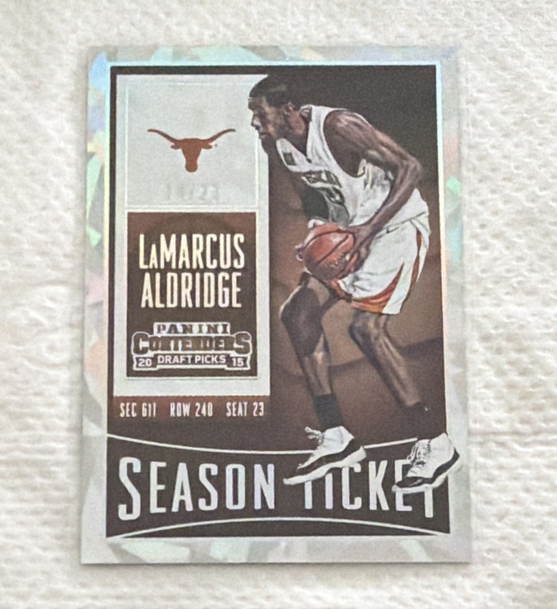 2015 Contenders Draft Picks LAMARCUS ALDRIDGE Cracked Ice Season Ticket 14/23