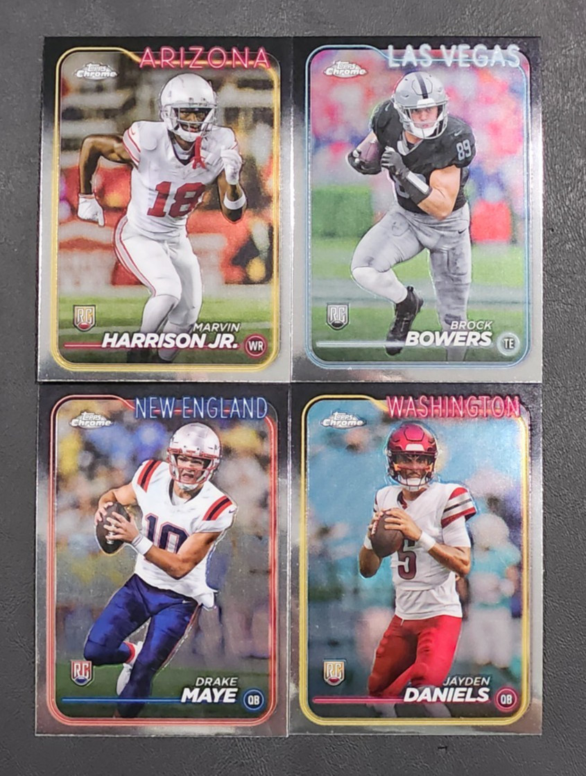 2024 Topps Chrome Football ROOKIE BASE 201-300 You Pick the Card