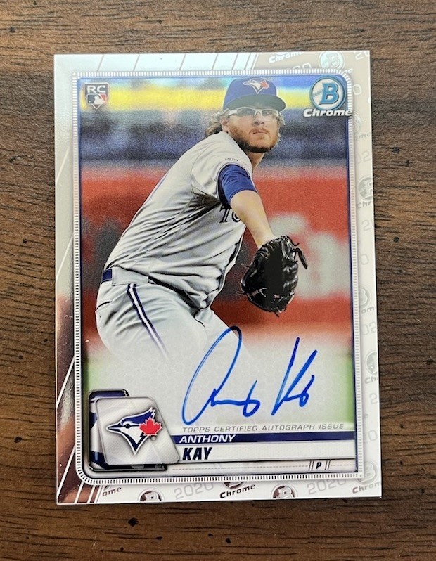 2020 Bowman Chrome Rookie Autographs Anthony Kay On-Card #CRA-AK Blue Jays