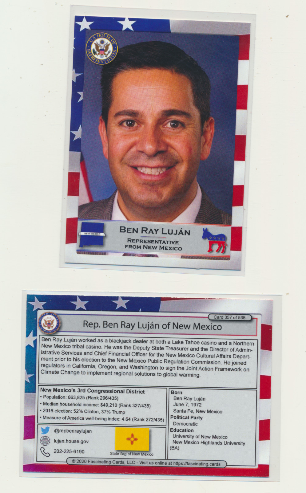 2020 United States Congress Fascinating Cards New Mexico Ray Lujan #357