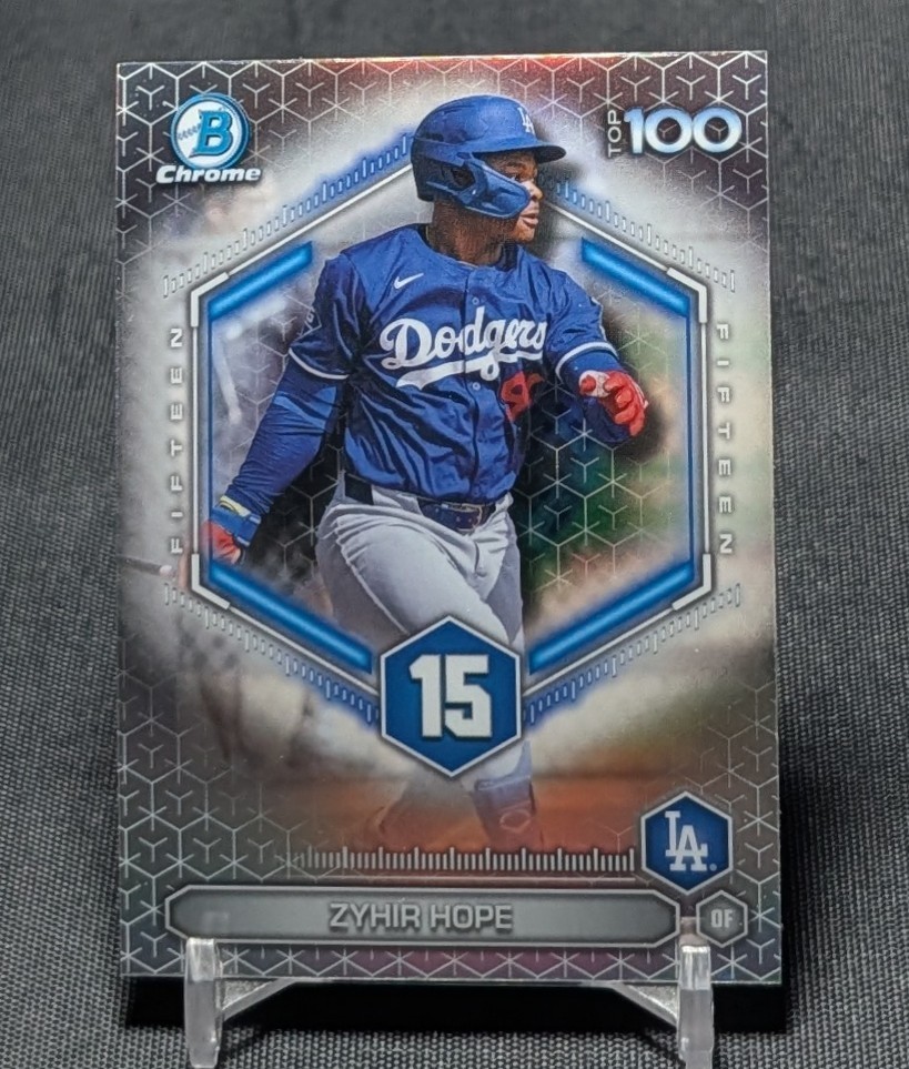 Zyhir Hope Top 100 Chrome Refractor Rookie 2026 Bowman Card #BTP-15 LA Dodgers