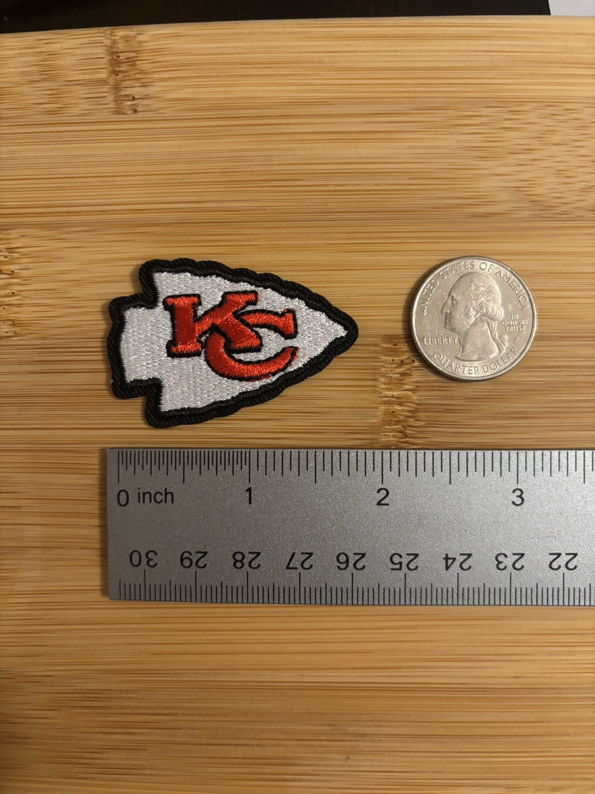 Kansas City Chiefs Small 2″ Embroidered Iron On Patch Great For Jackets & Hats