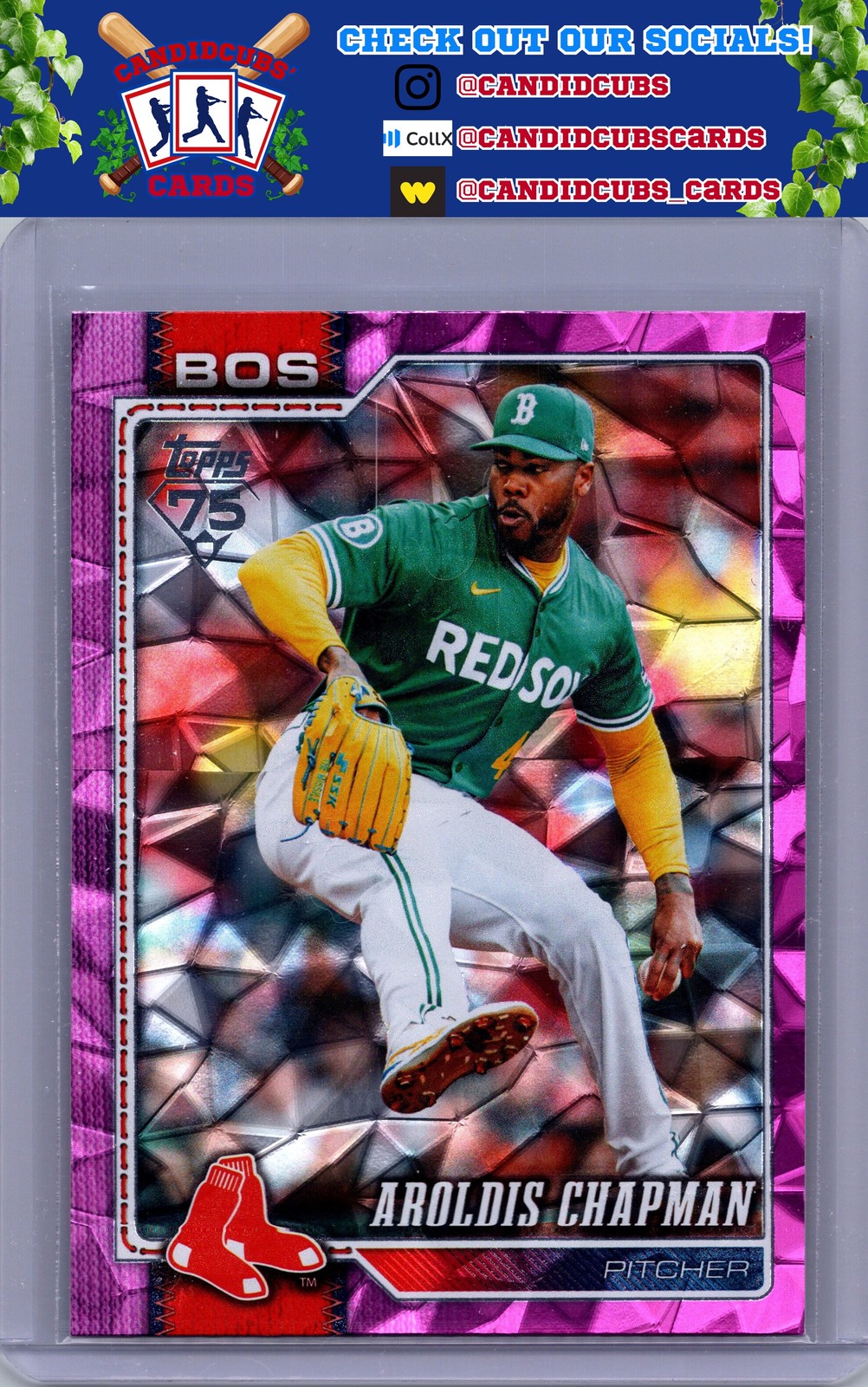 2026 Topps #656 Aroldis Chapman Pink Diamante Foil