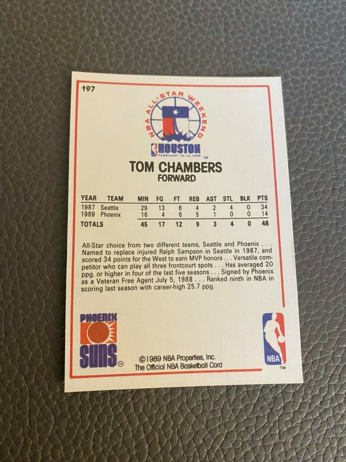 Tom Chambers 1989 Hoops All Star #197 Houston Rockets