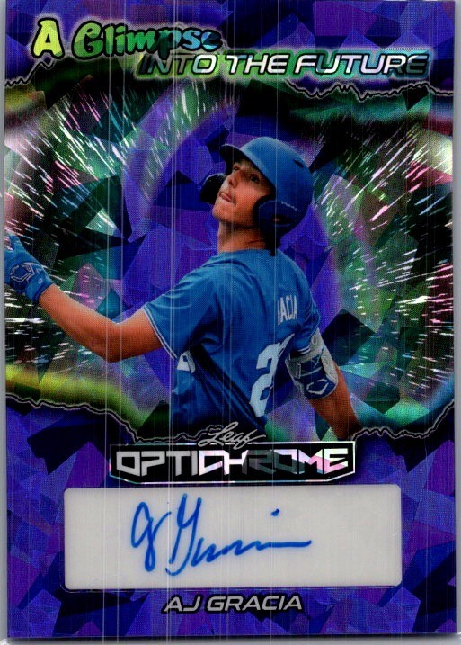 2025 Leaf AJ Gracia Optichrome Baseball Purple Auto /5