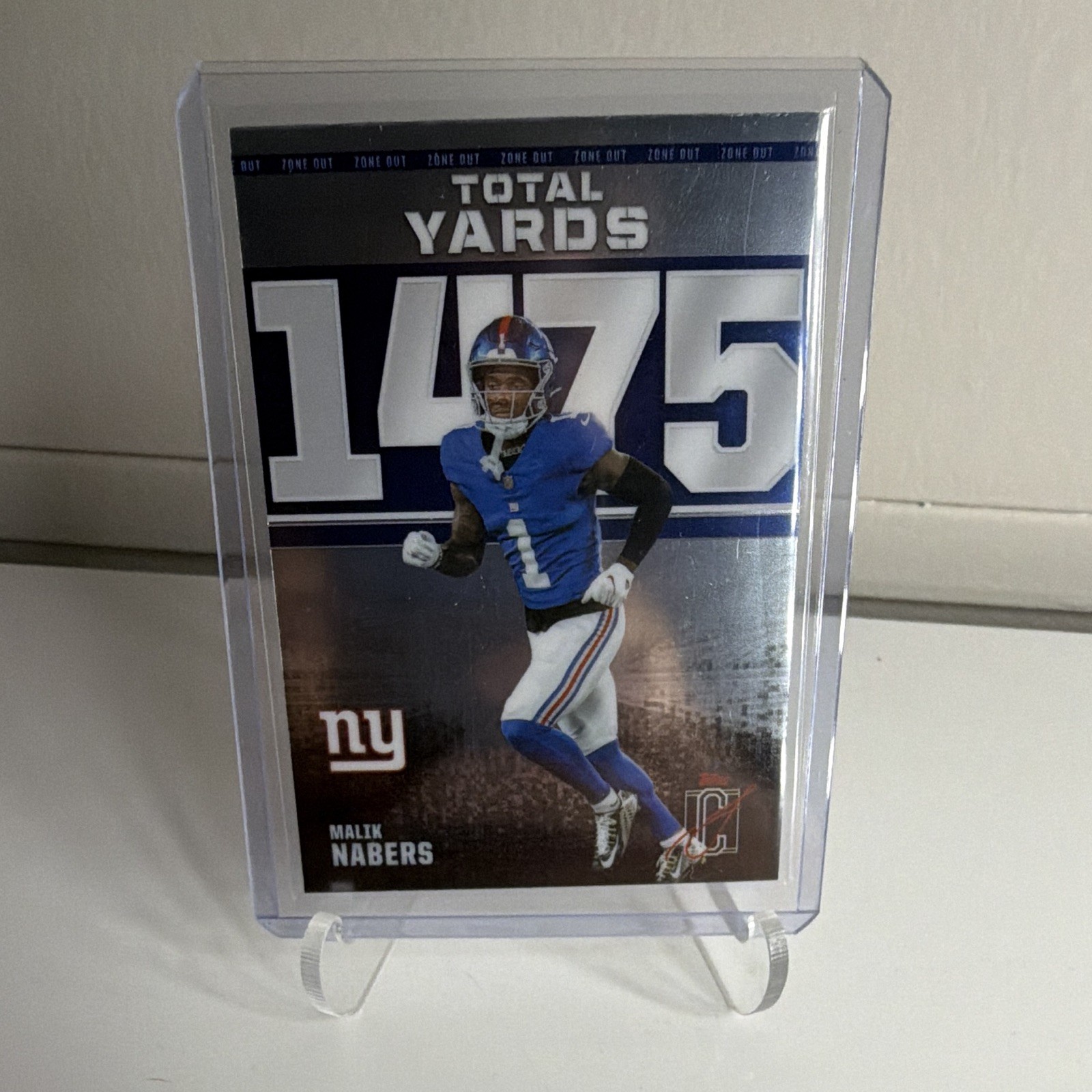 Topps Signature Class 2025-26 Malik Nabers – Giants Zone Out ZO-1 1475 YARDS