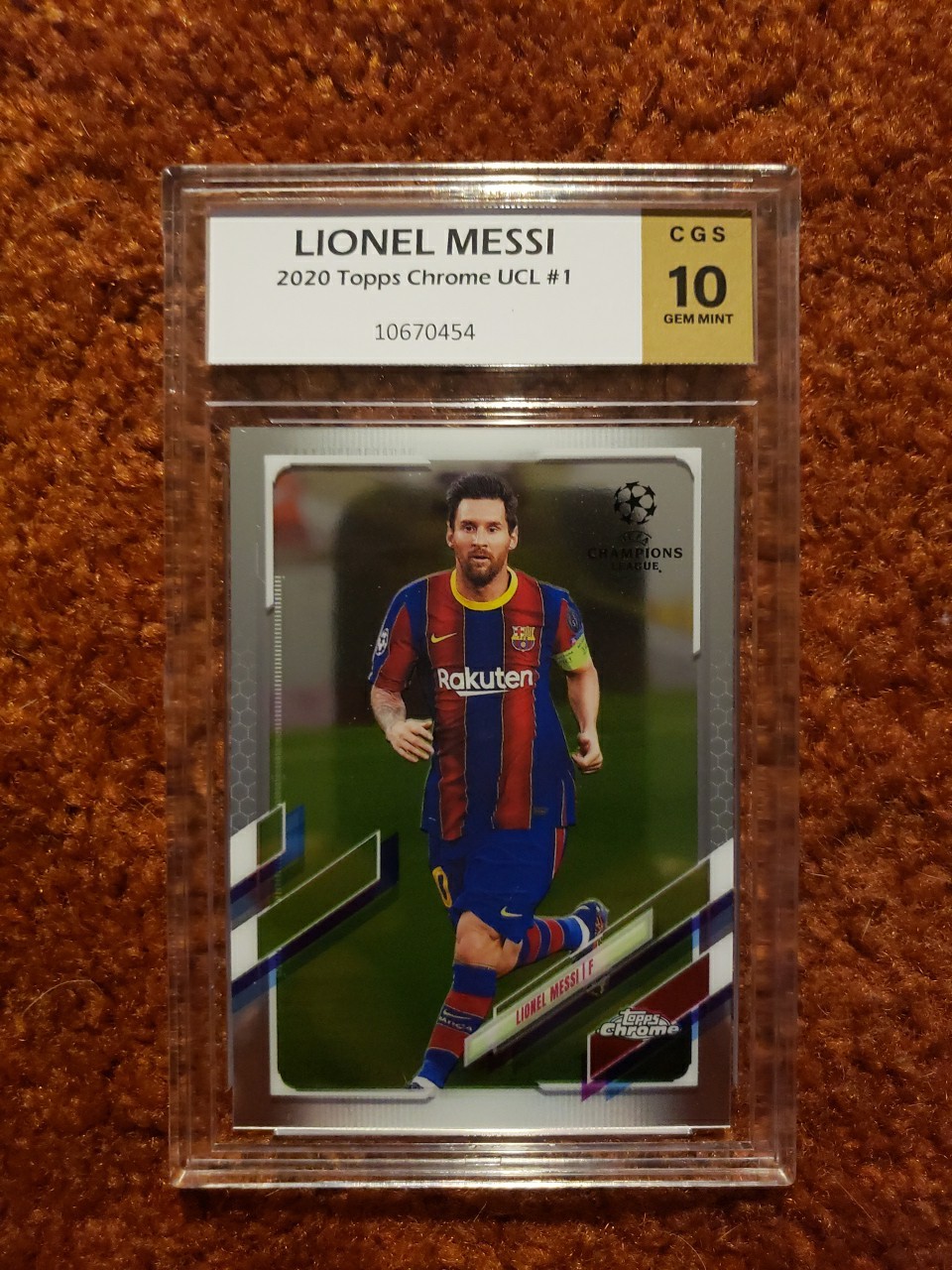 *LIONEL MESSI* 2020 Topps Chrome UCL #1 *CGS 10* FC Barcelona