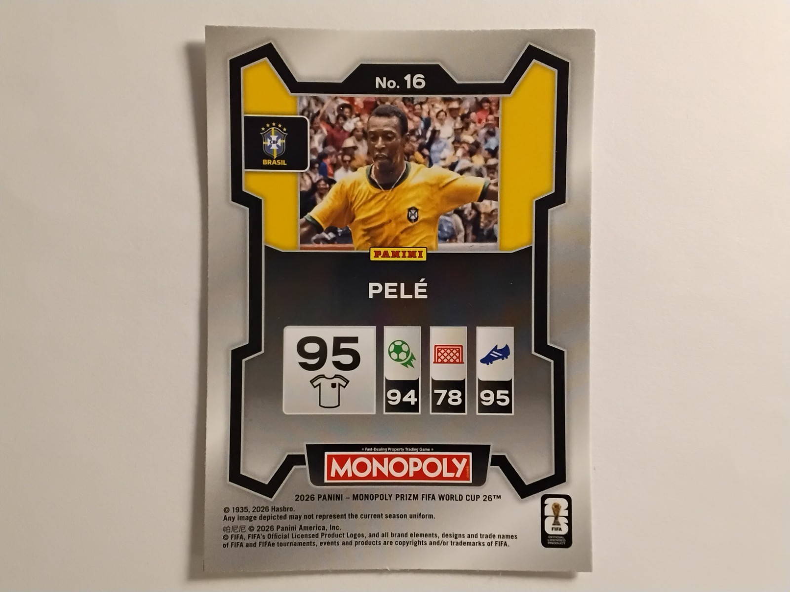 2026 Panini Prizm Monopoly FIFA World Cup – Pele #16 Brazil