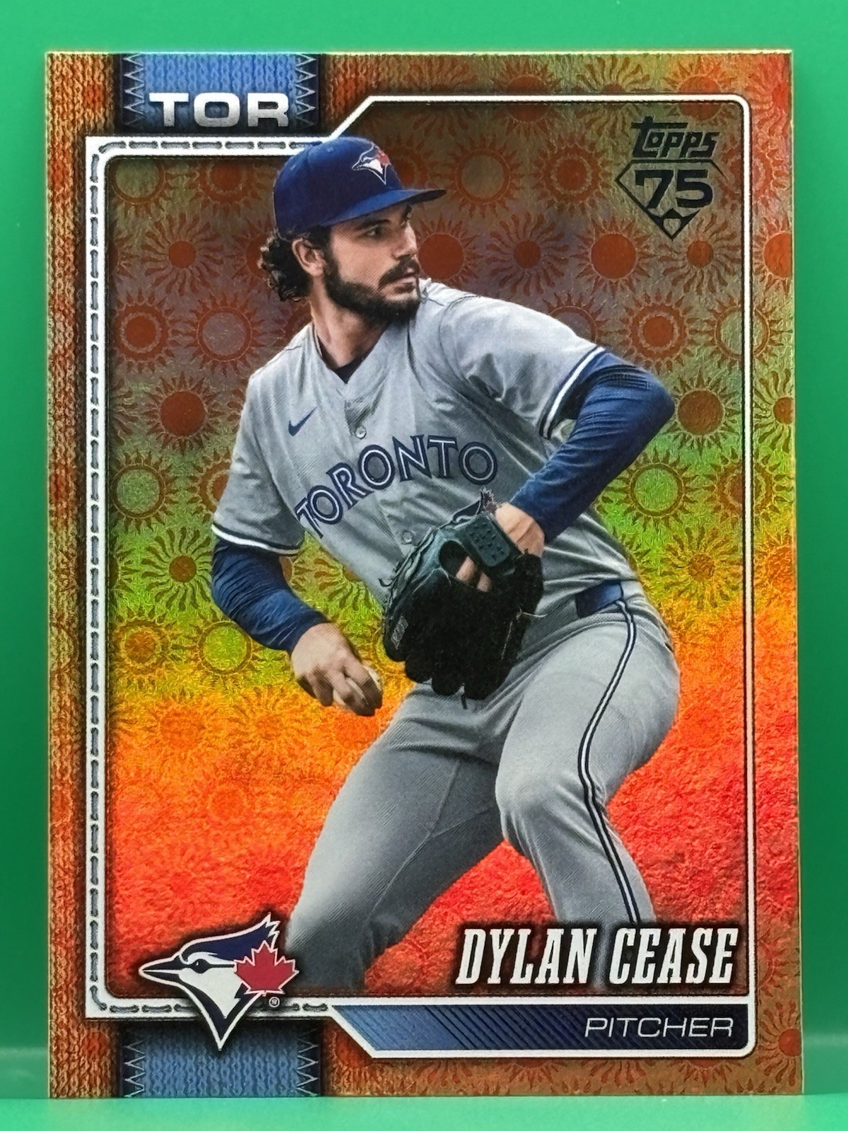 2026 Topps Series 2 Orange Sun Holo Foil Parallel #547 Dylan Cease Blue Jays