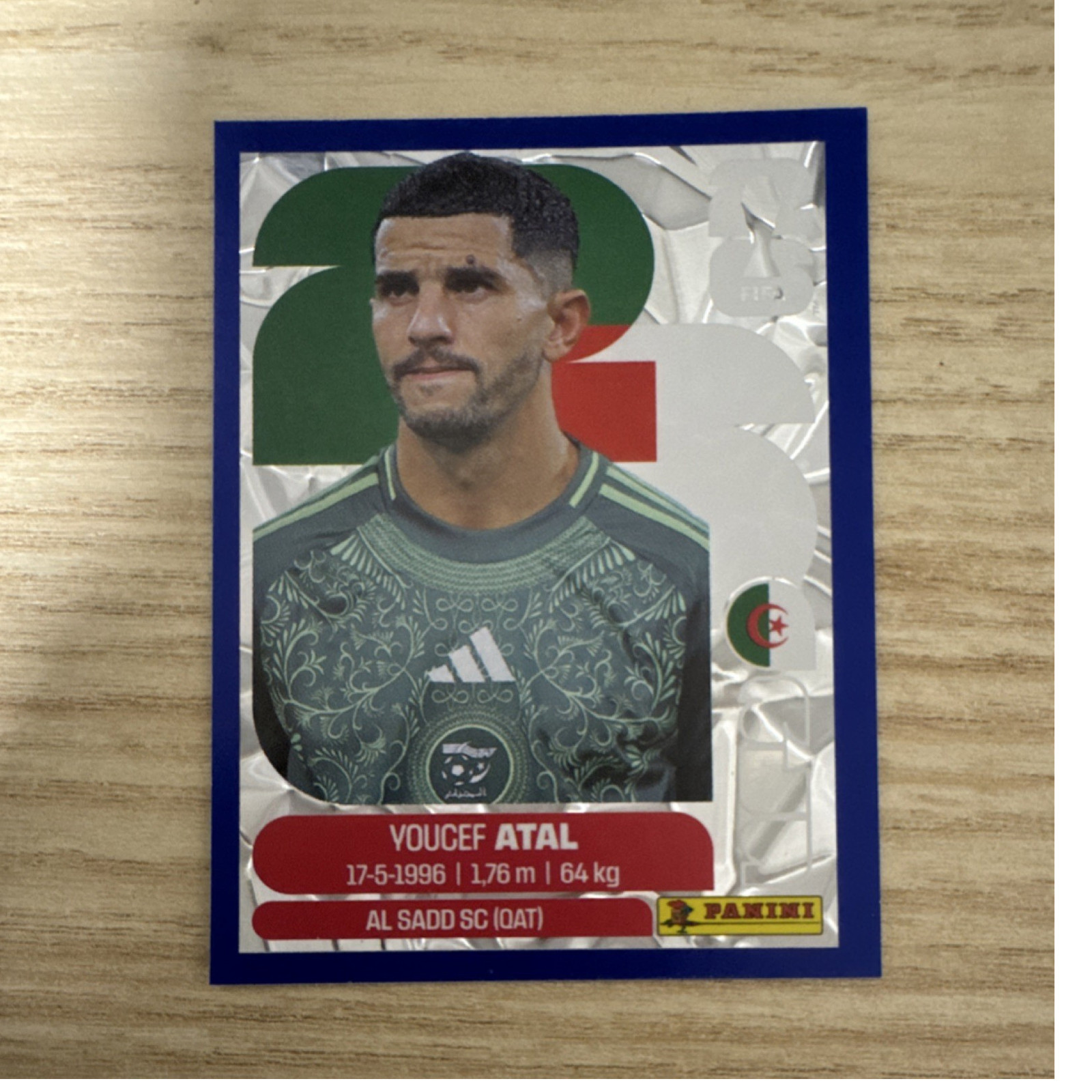 Panini FIFA World Cup 2026 Youcef Atal ALG 4 Algeria Soccer Blue Crumple rare
