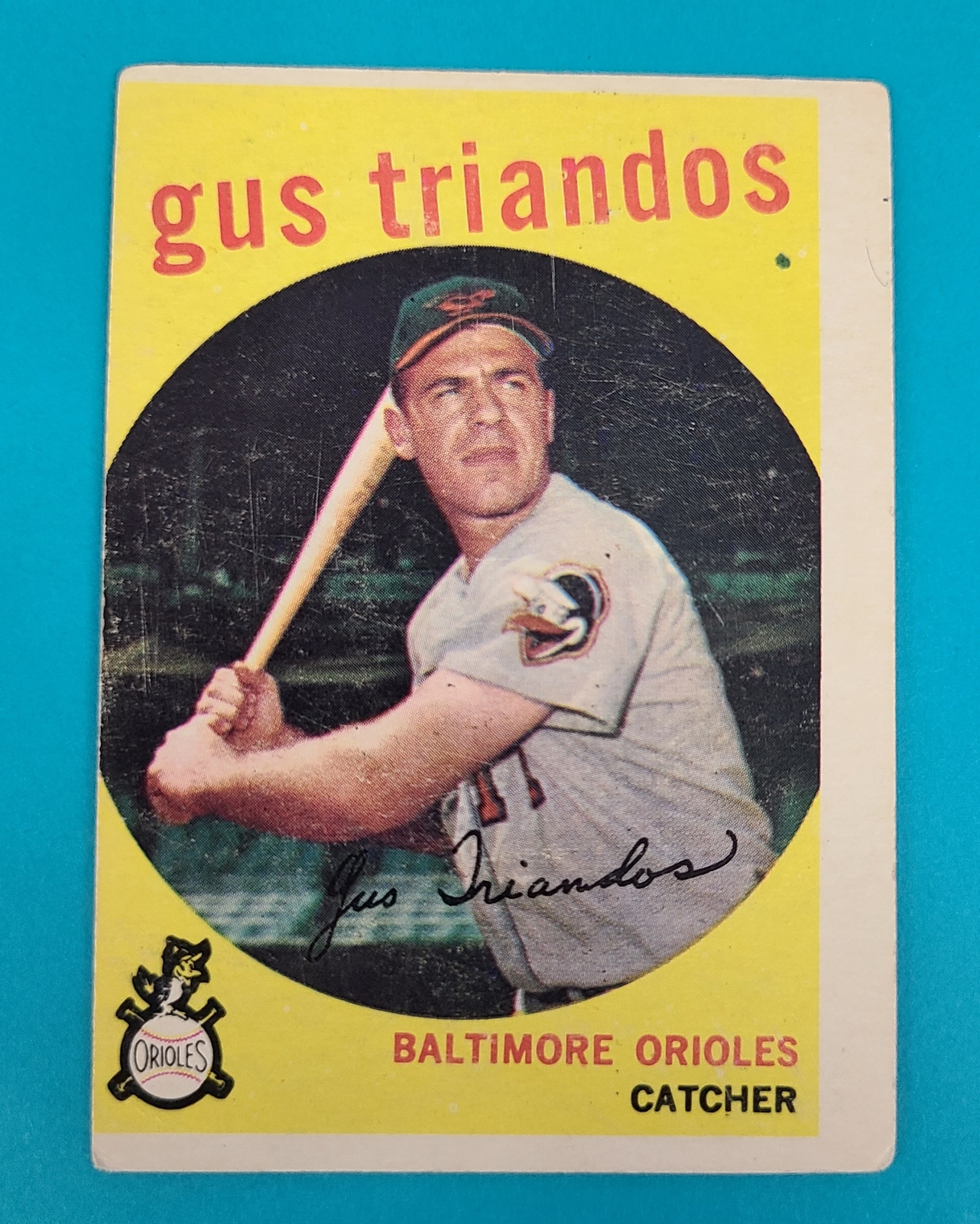 1959 Topps #330 Gus Triandos Baltimore Orioles BASEBALL Card 7C