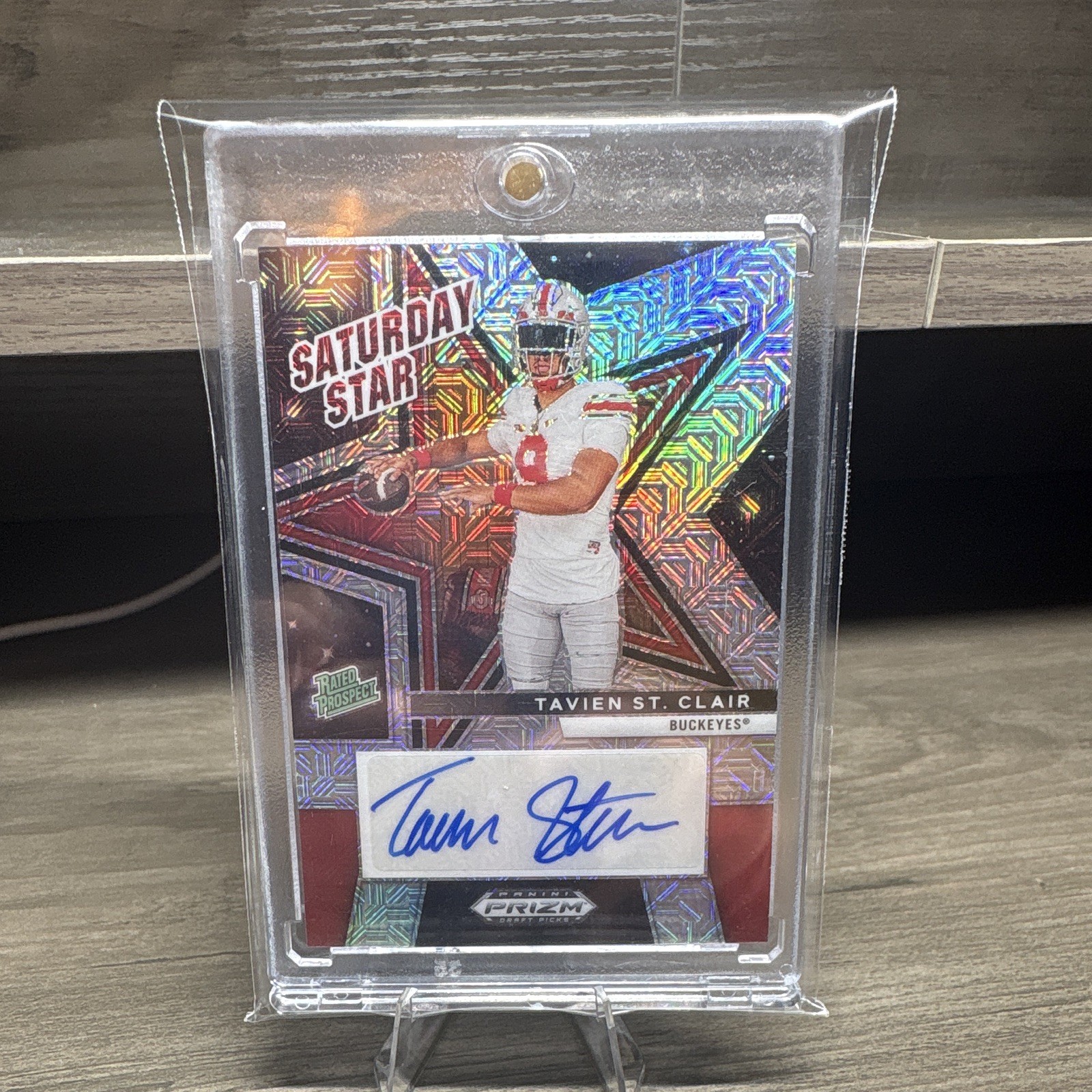 2025 Panini Prizm Draft Picks Saturday Star Mojo /25 Signatures Tavien St. Clair