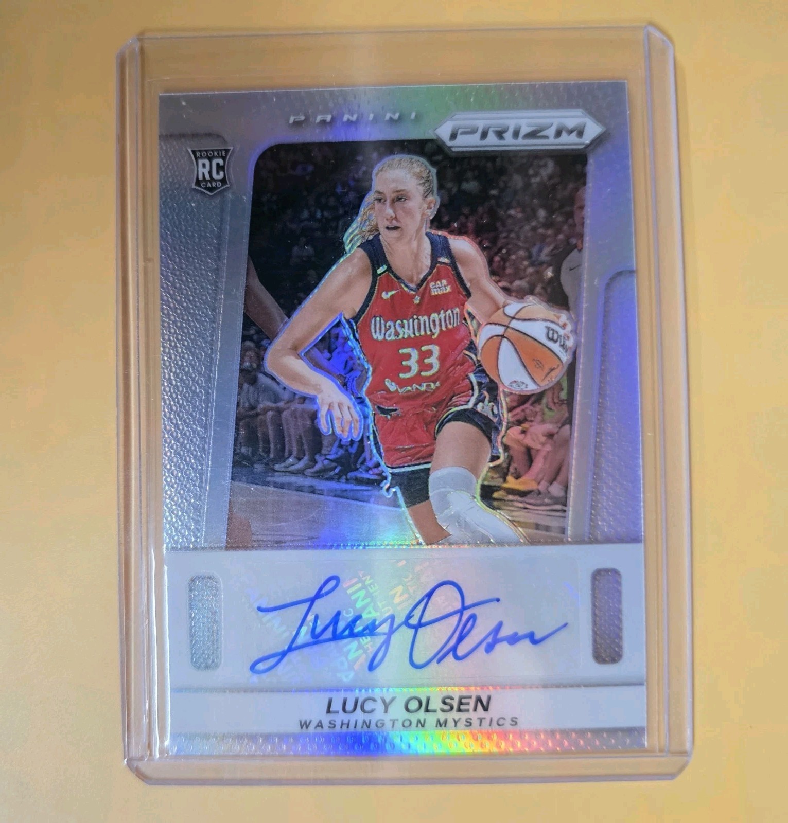 2025 Panini Prizm WNBA Lucy Olsen Silver Auto RC Rookie #TB-LO Mystics