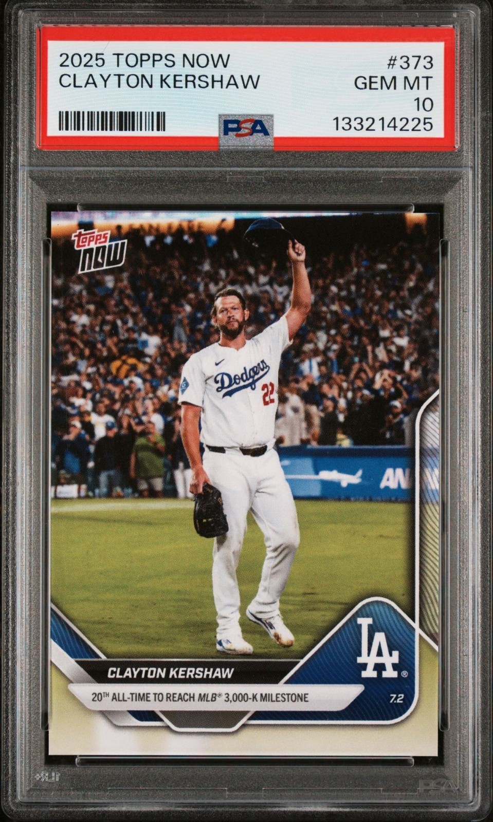 2025 Topps Now #373 Clayton Kershaw 3,000 Strikeouts Ks PSA 10 QTY Cert Varies