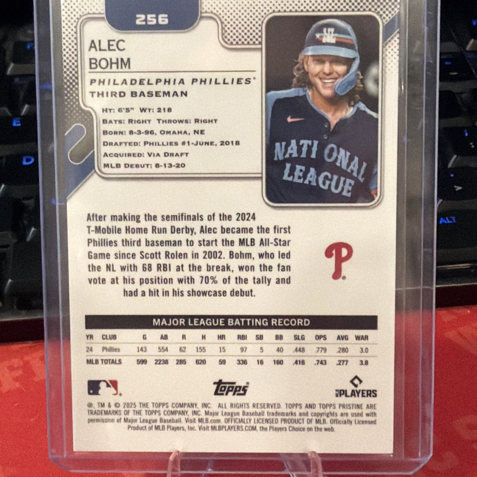 Alec Bohm 2025 Topps Pristine /15 Pink – Philadelphia Phillies #256