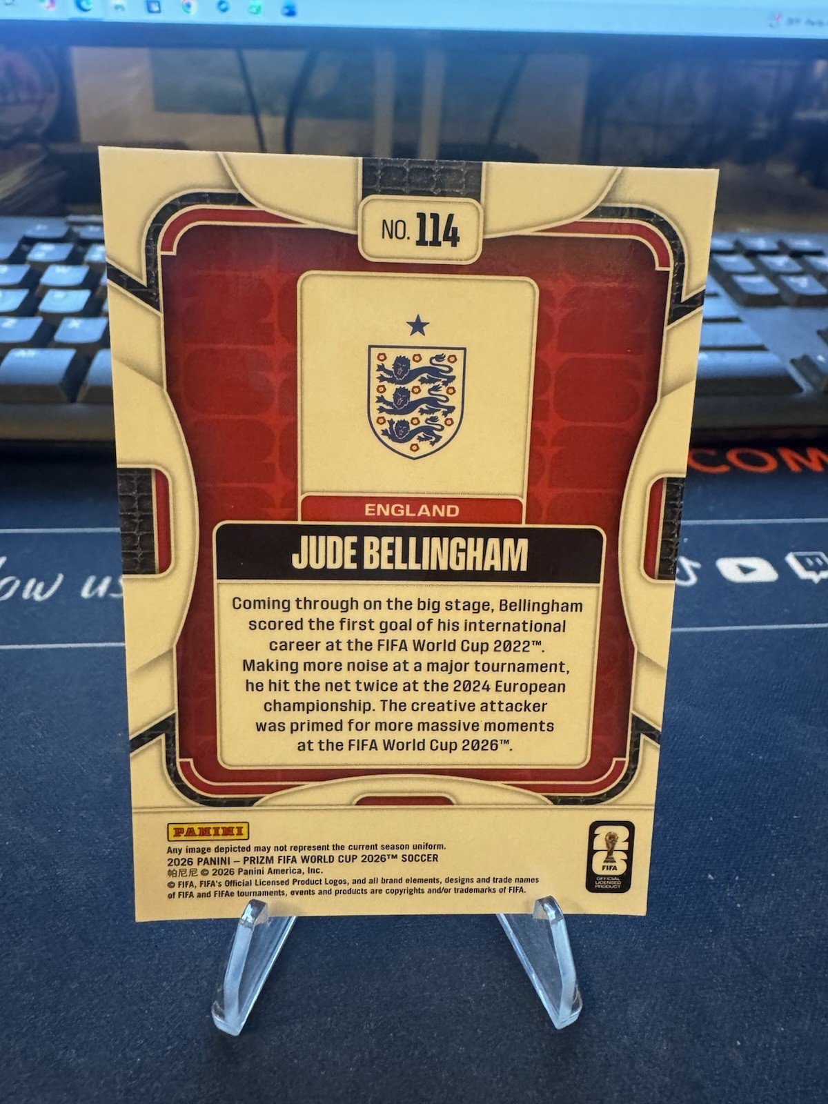 Panini 2026 Prizm FIFA World Cup Jude Bellingham England Base #114 Card