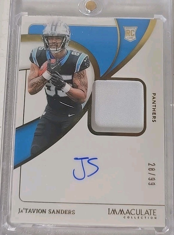 2024 Panini Immaculate Ja’Tavion Sanders Rookie Patch Auto RC #28/99 Panthers