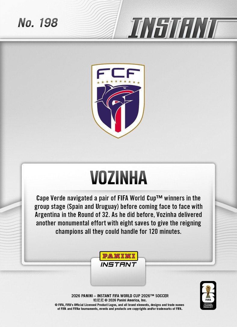 2026 Panini Instant FIFA World Cup #198 Vozinha Cape Verde RC PRESALE
