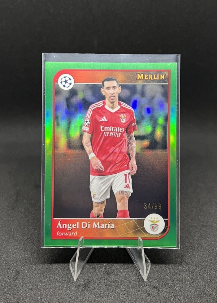 Topps Merlin Chrome 2025 CL No. 181 Angel Di Maria Green Refractor /99 Benfica