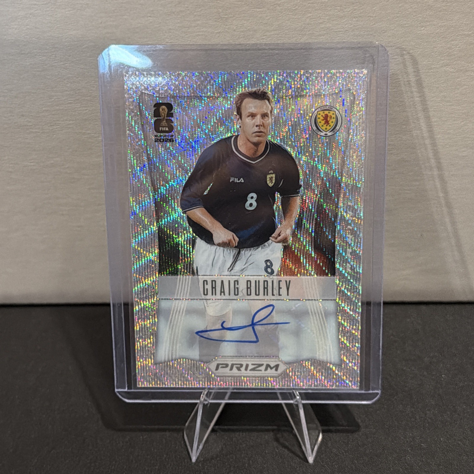 2026 Panini Prizm FIFA World Cup Craig Burley Wave Throwback Auto Scotland 12-CB