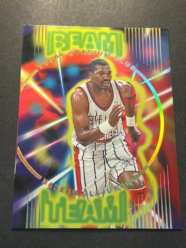 Box 18: 1995-96 St. Club UNCUT DIECUT BEAM TEAM OVERSIZE PROOF Hakeem Olajuwon