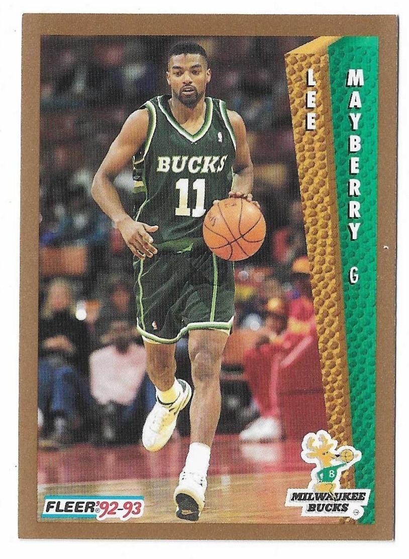 1992-93 Fleer Basketball Lee Mayberry Rookie Card #375 Milwaukee Bucks RC