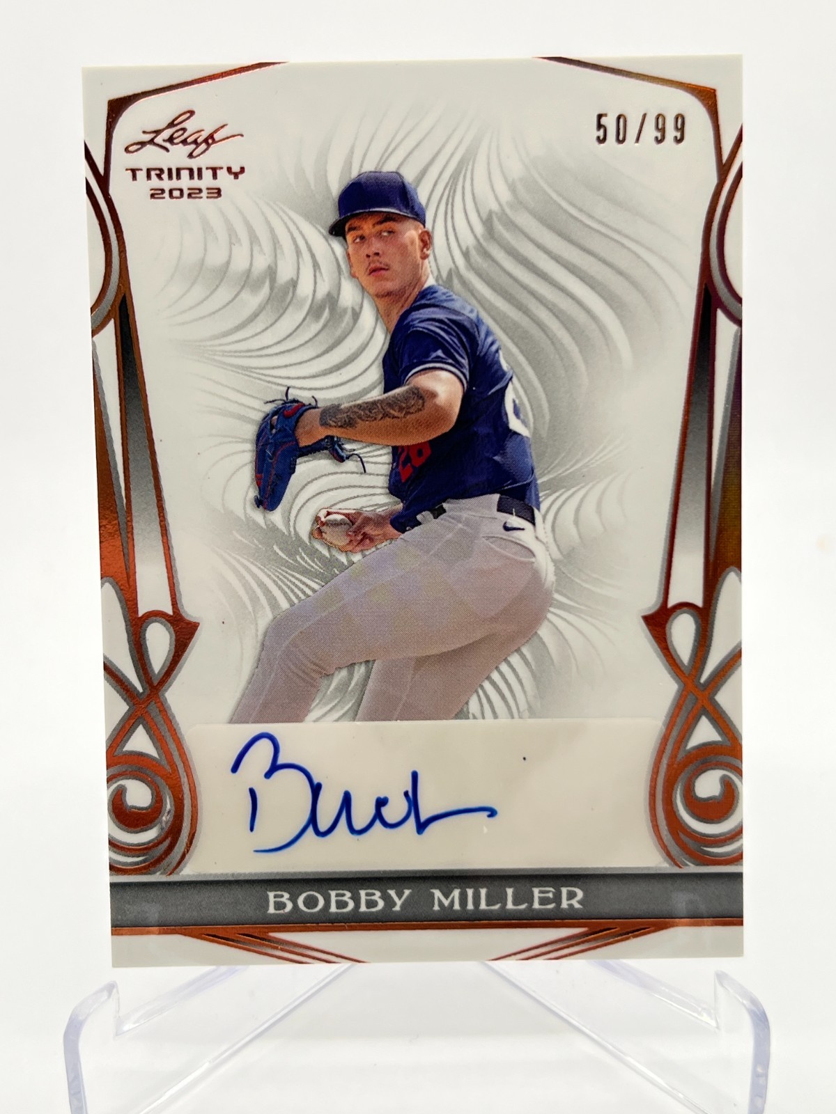 2023 LEAF TRINITY BOBBY MILLER 50/99 AUTOGRAPH NO. BA-BM1