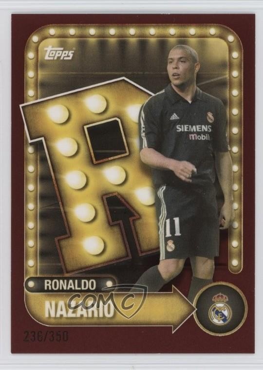 2025 Topps Real Madrid Collector Tin Name in Lights Red 236/350 Ronaldo #29 04uh