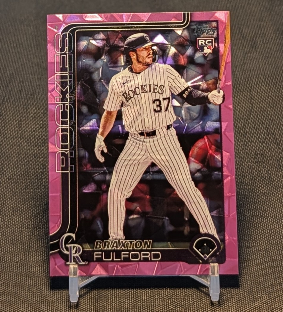 Braxton Fulford Pink Diamante Foil Rookie 2025 Topps Update Card #US123 Rockies