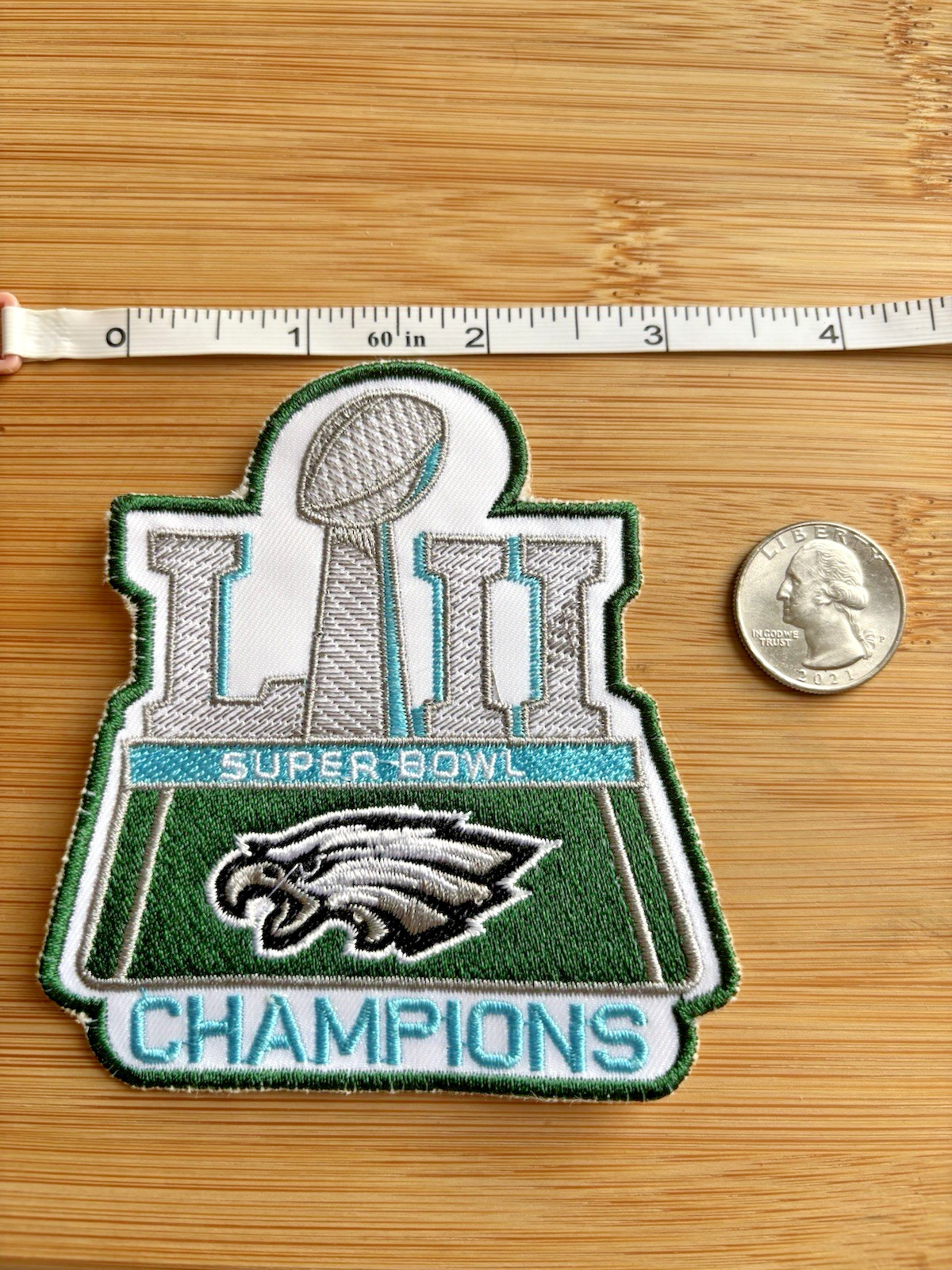 Philadelphia Eagles Super Bowl 52 Embroidered Patch Kelly Green Free Shipping