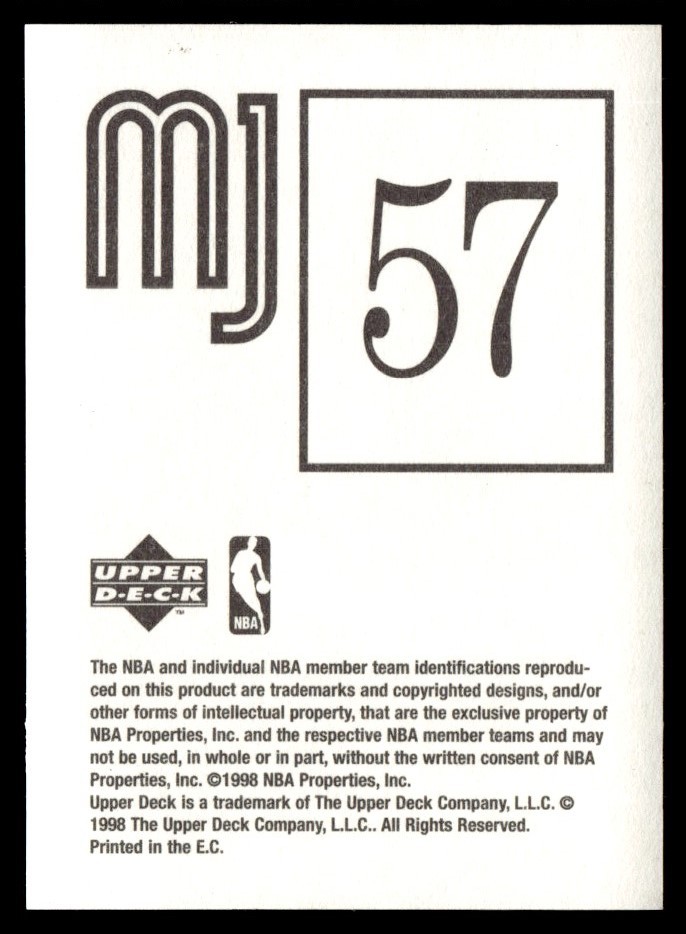 1998-99 Upper Deck MJ Sticker Michael Jordan Chicago Bulls #57