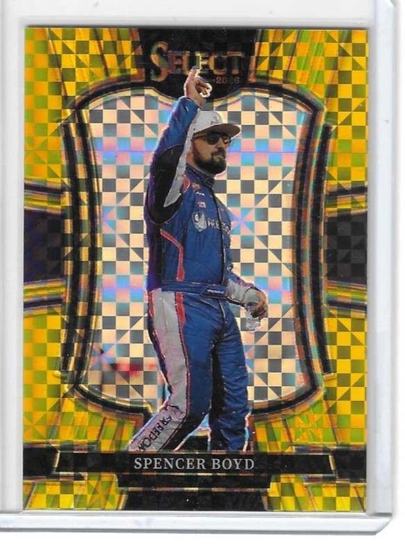 2026 PANINI SELECT RACING SPENCER BOYD FOTL GOLD PLAID TRACKSIDE 12/13