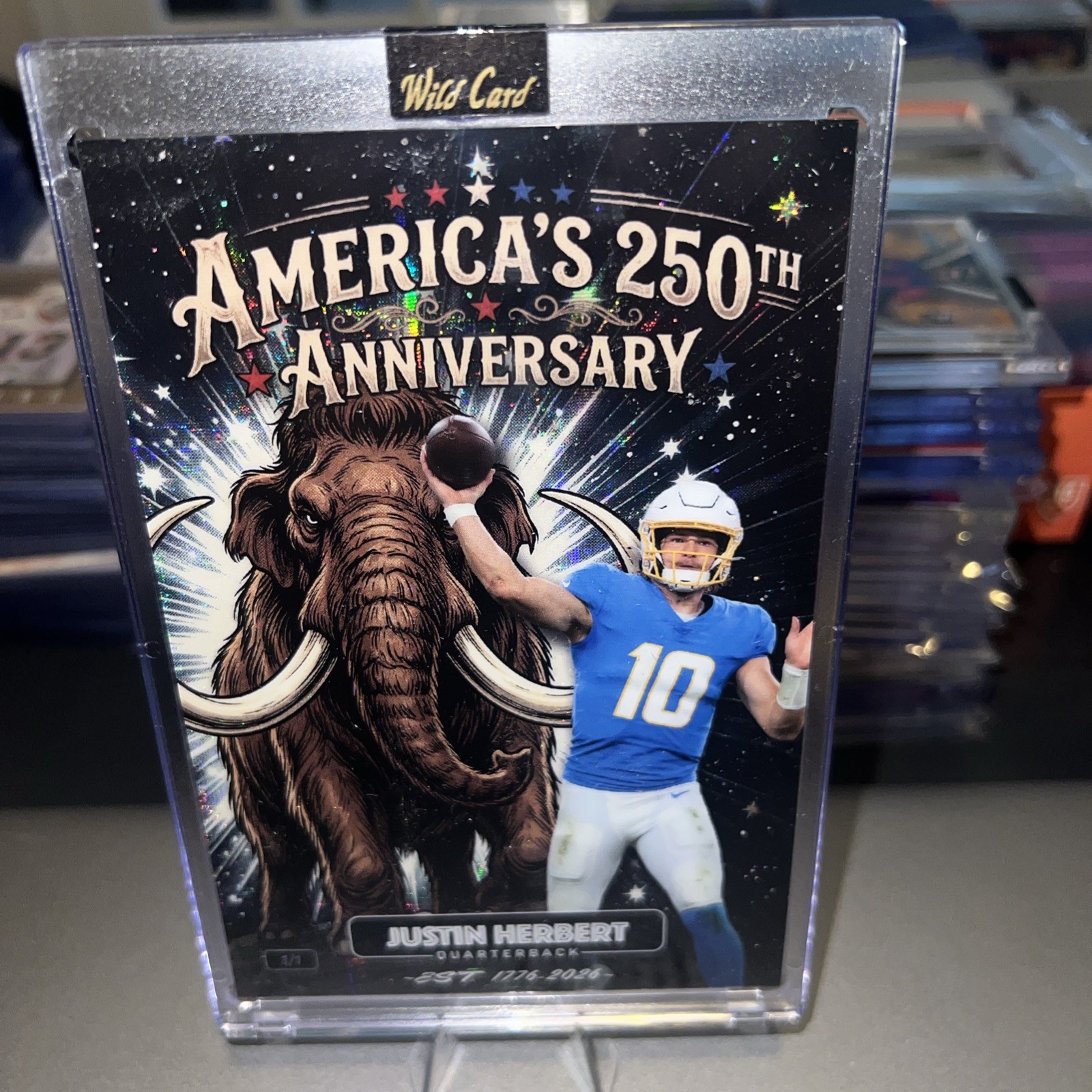 JUSTIN HERBERT💥NEW 2026 MAMMOTH WILD CARD AMERICA’S 250th ANNIVERSARY 1/1