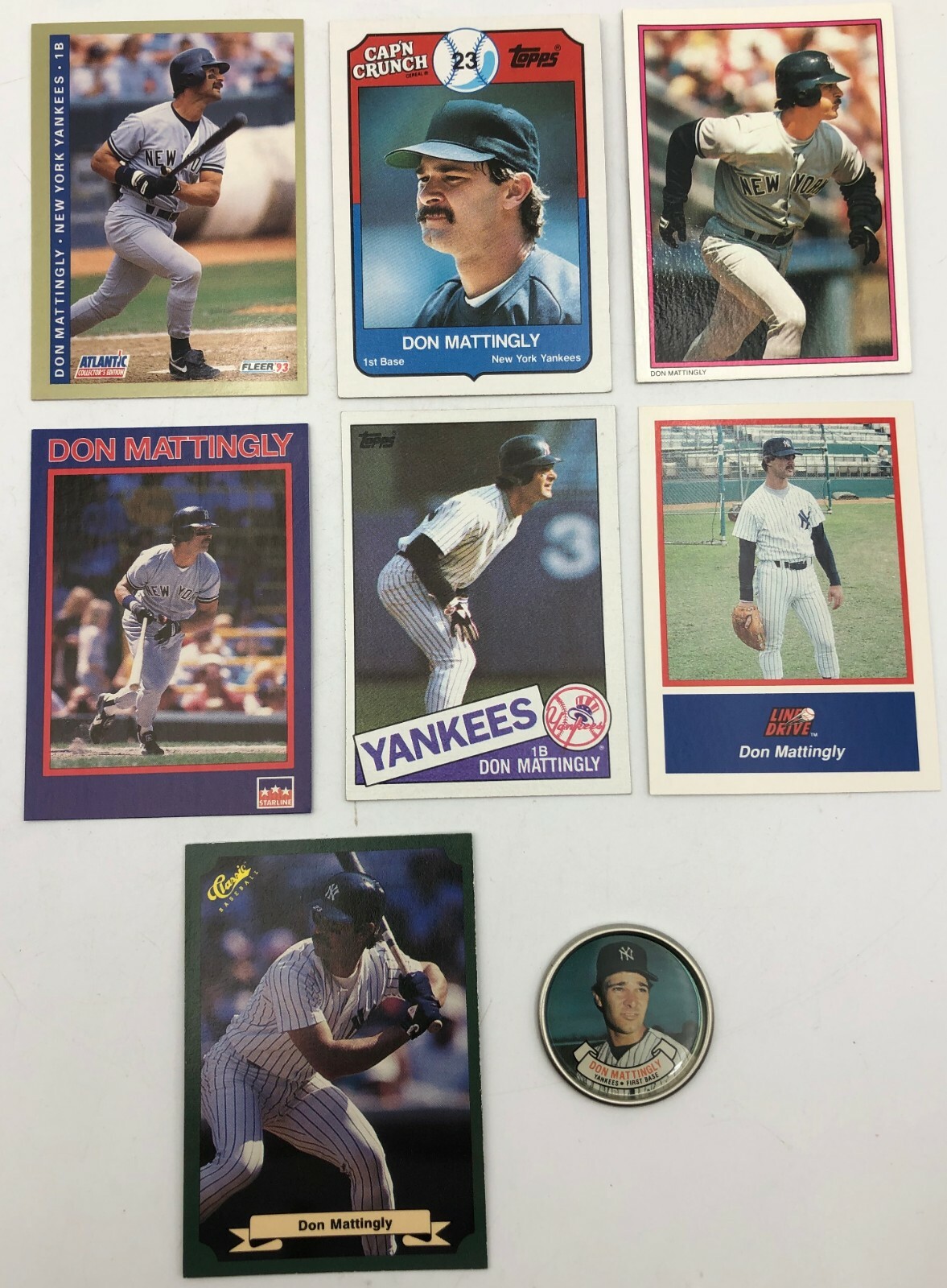 (8) Don Mattingly NY Yankees Odd Ball Baseball Card Insert Coin Parallel Lot