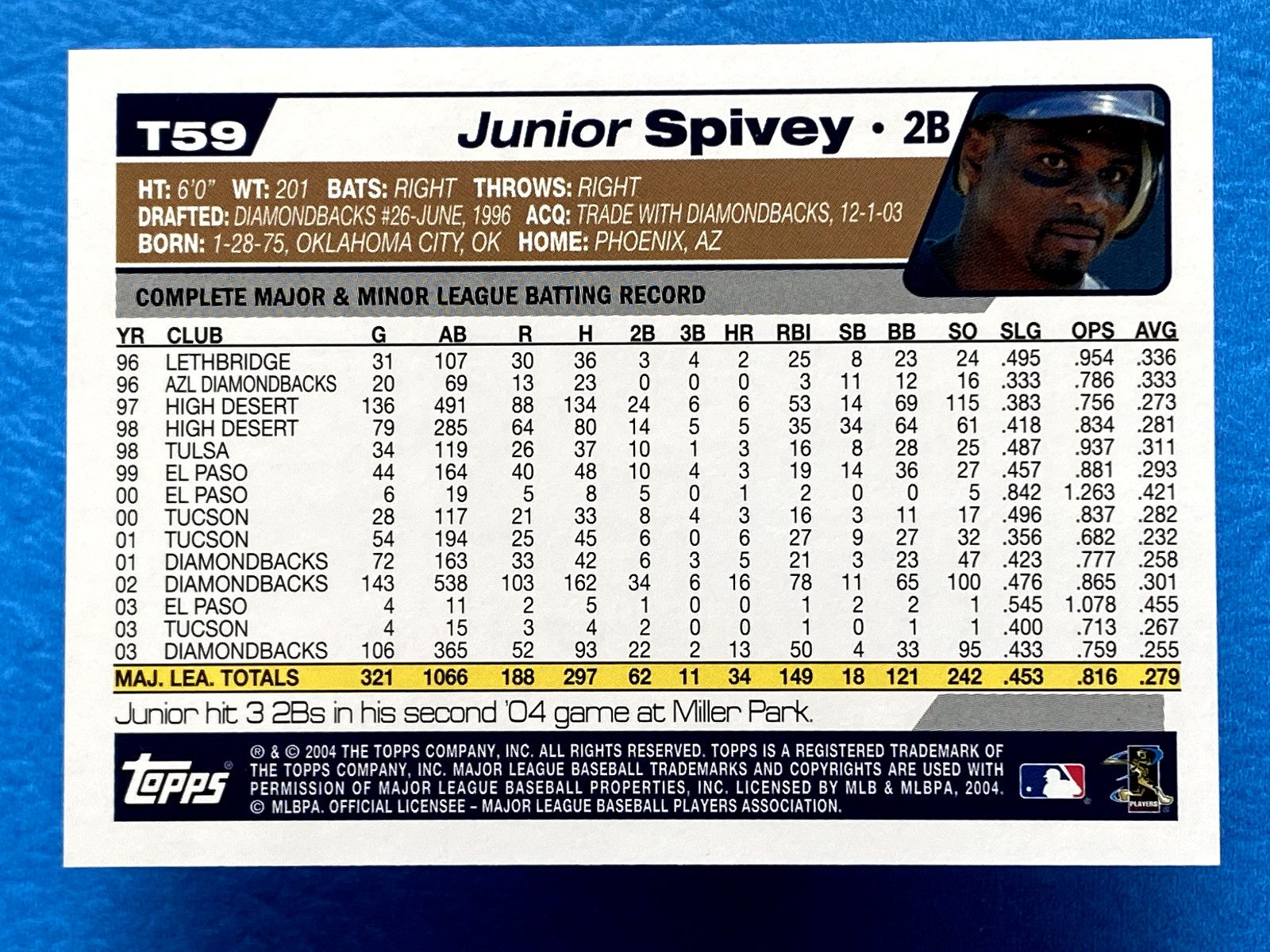 Junior Spivey 2004 Topps Traded & Rookies #T59 Milwaukee Brewers