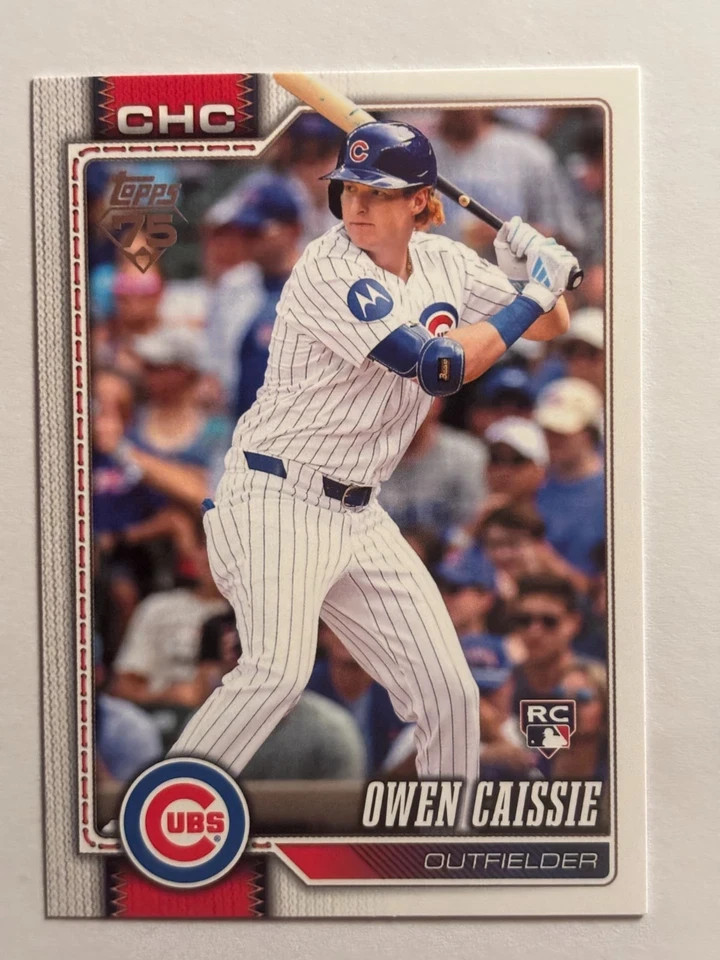 Owen Caissie RC 2026 Topps 75 YEARS Baseball Series One #233 Rookie