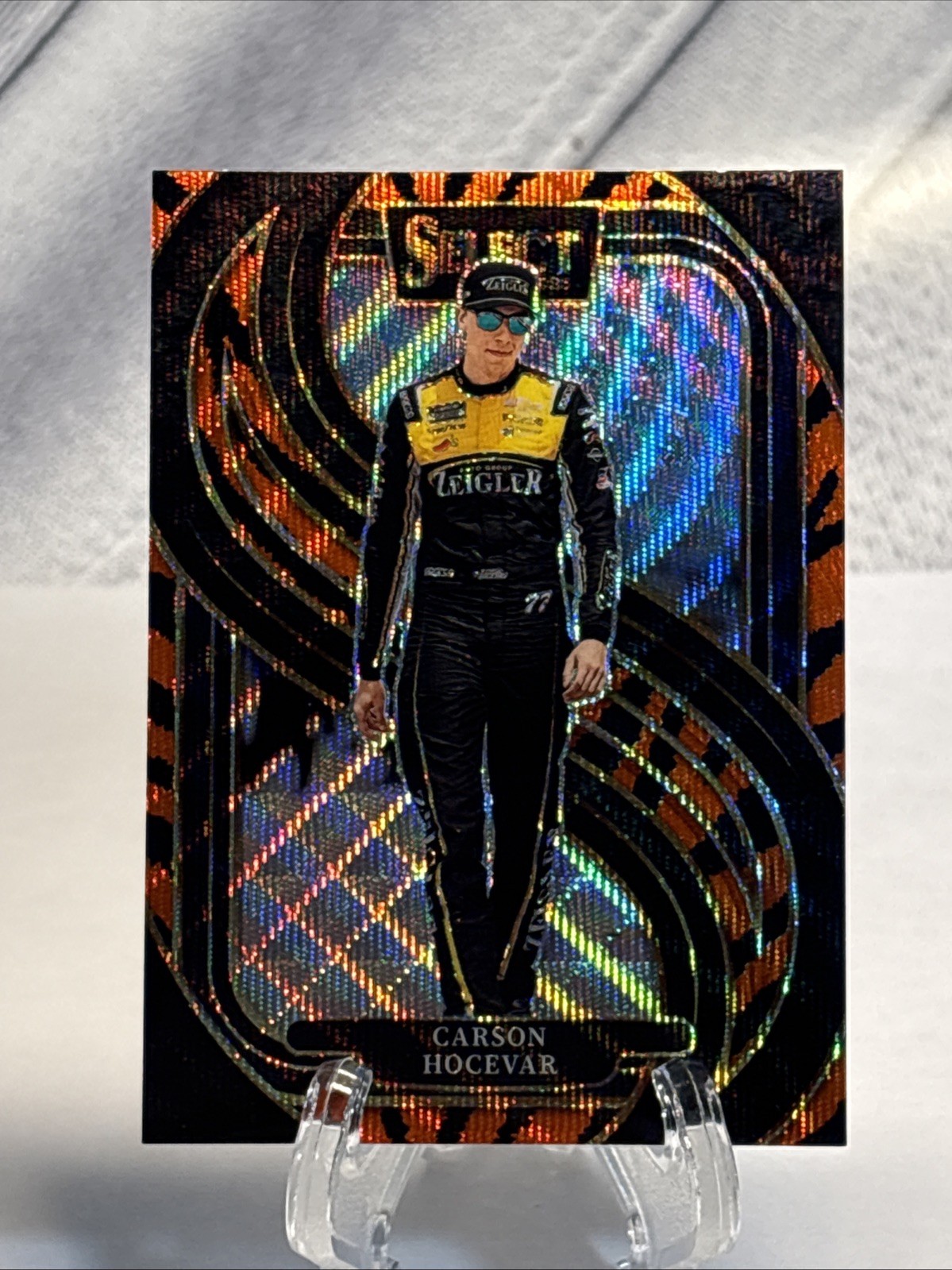 2025 Panini Select NASCAR Carson Hocevar Trackside Tiger Prizm SSP #275 Case Hit