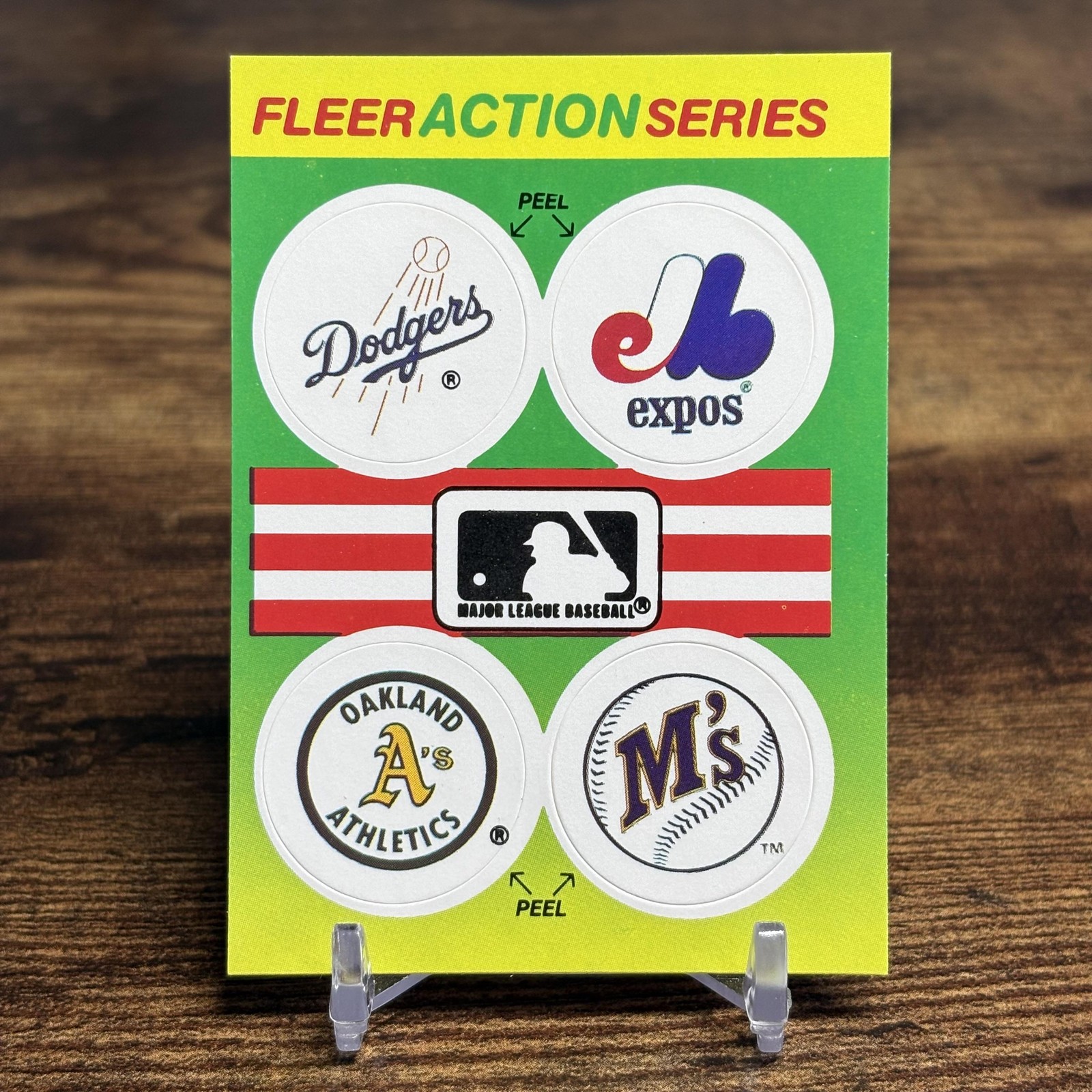 1990 Fleer #NNO MLB Dodgers/Expos/Athletics/Mariners Action Series Team Stickers