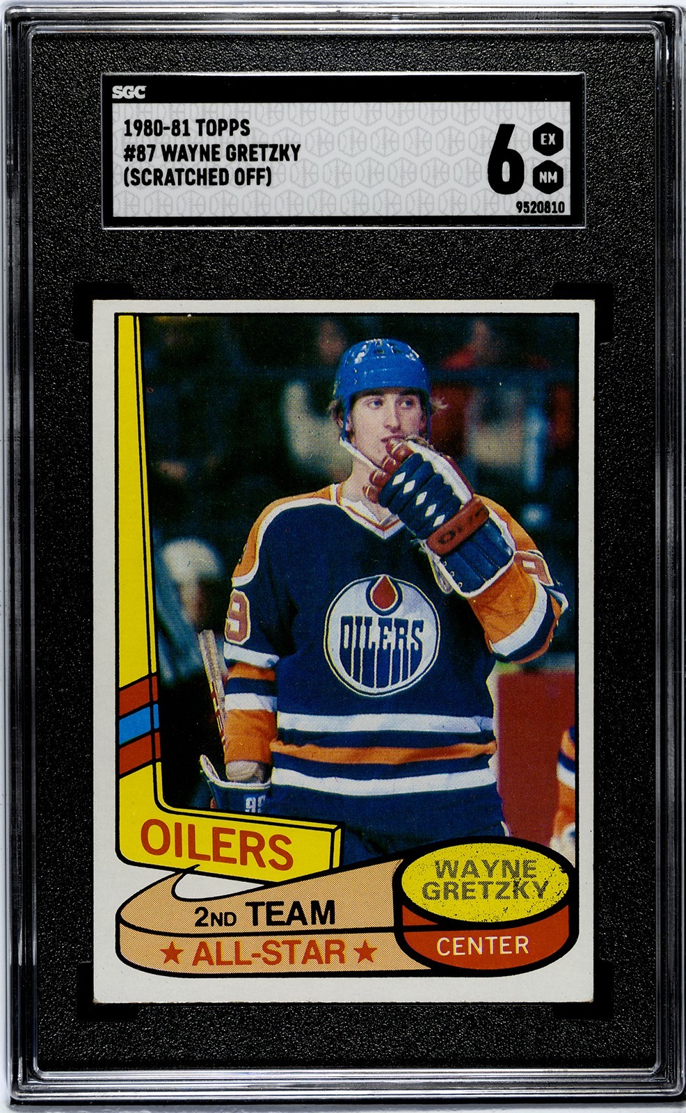 Wayne Gretzky 1980-81 Topps All-Star #87 – SGC 7 – Edmonton Oilers Scratched Off