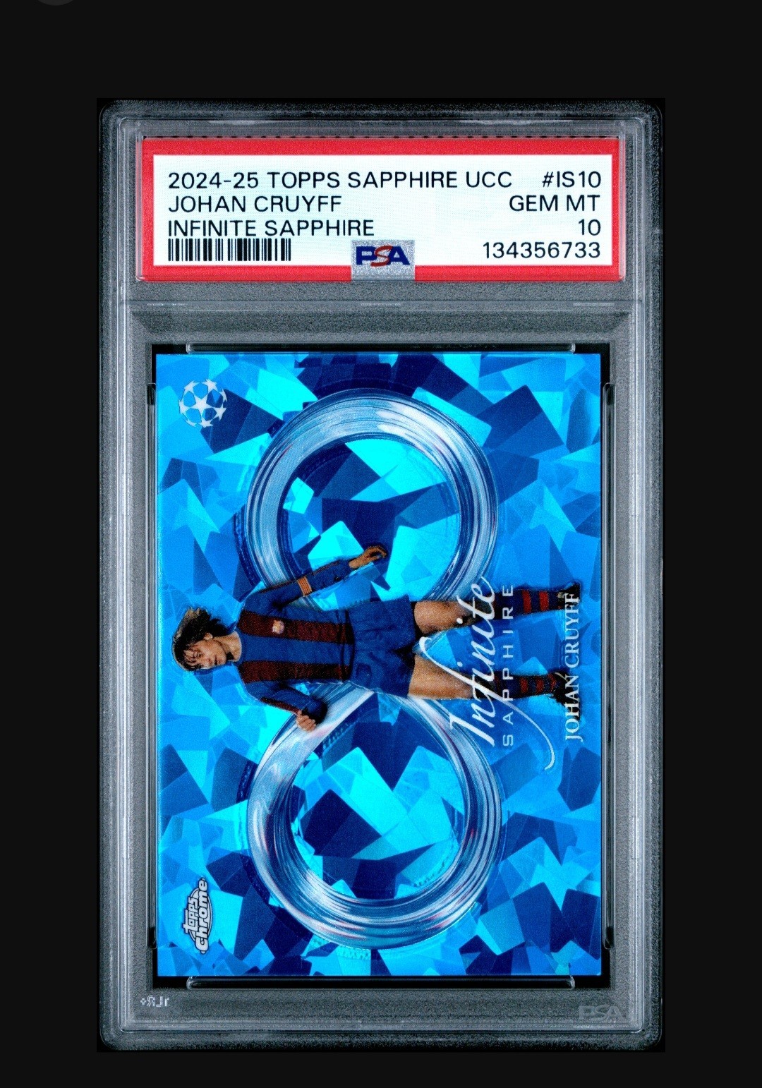 2024-25 Topps Chrome Sapphire Edition UCC #IS-10 Johan Cruyff Infinite PSA 10