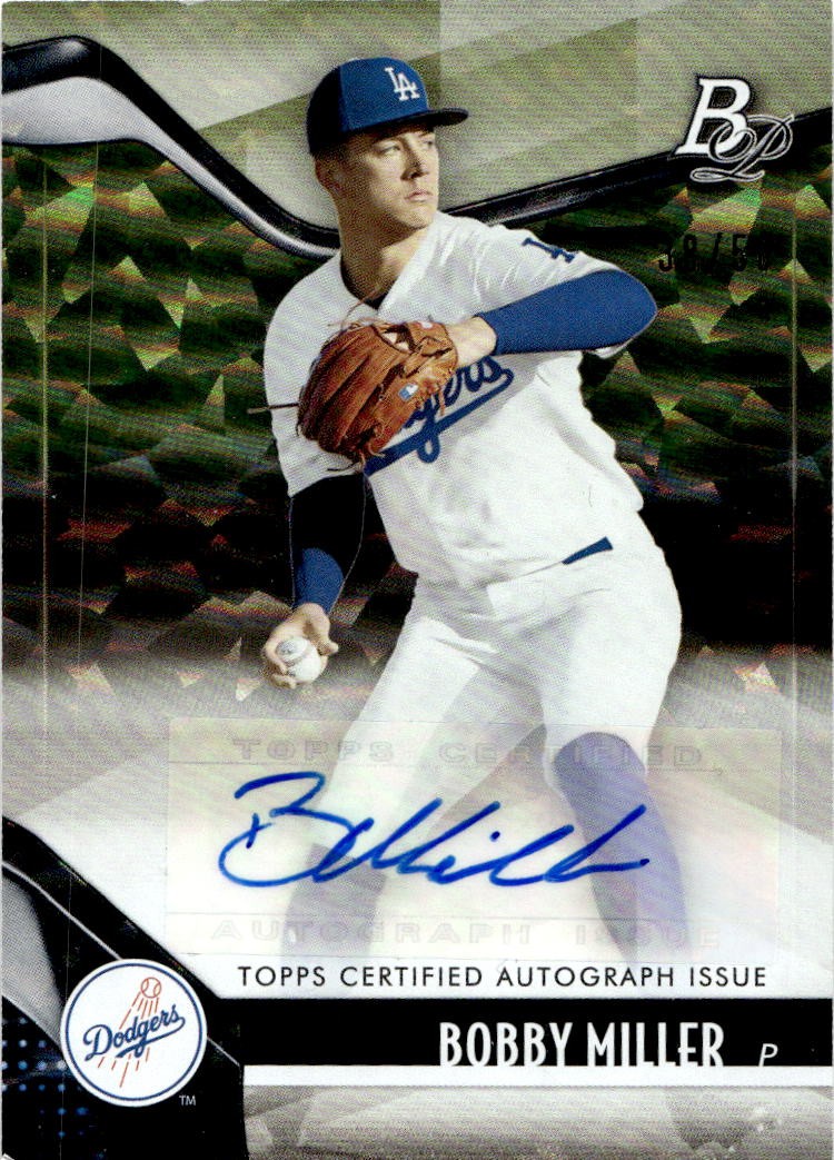 2021 Bowman Platinum #TOP-15 Bobby Miller Autographs Ice Foilboard #/50