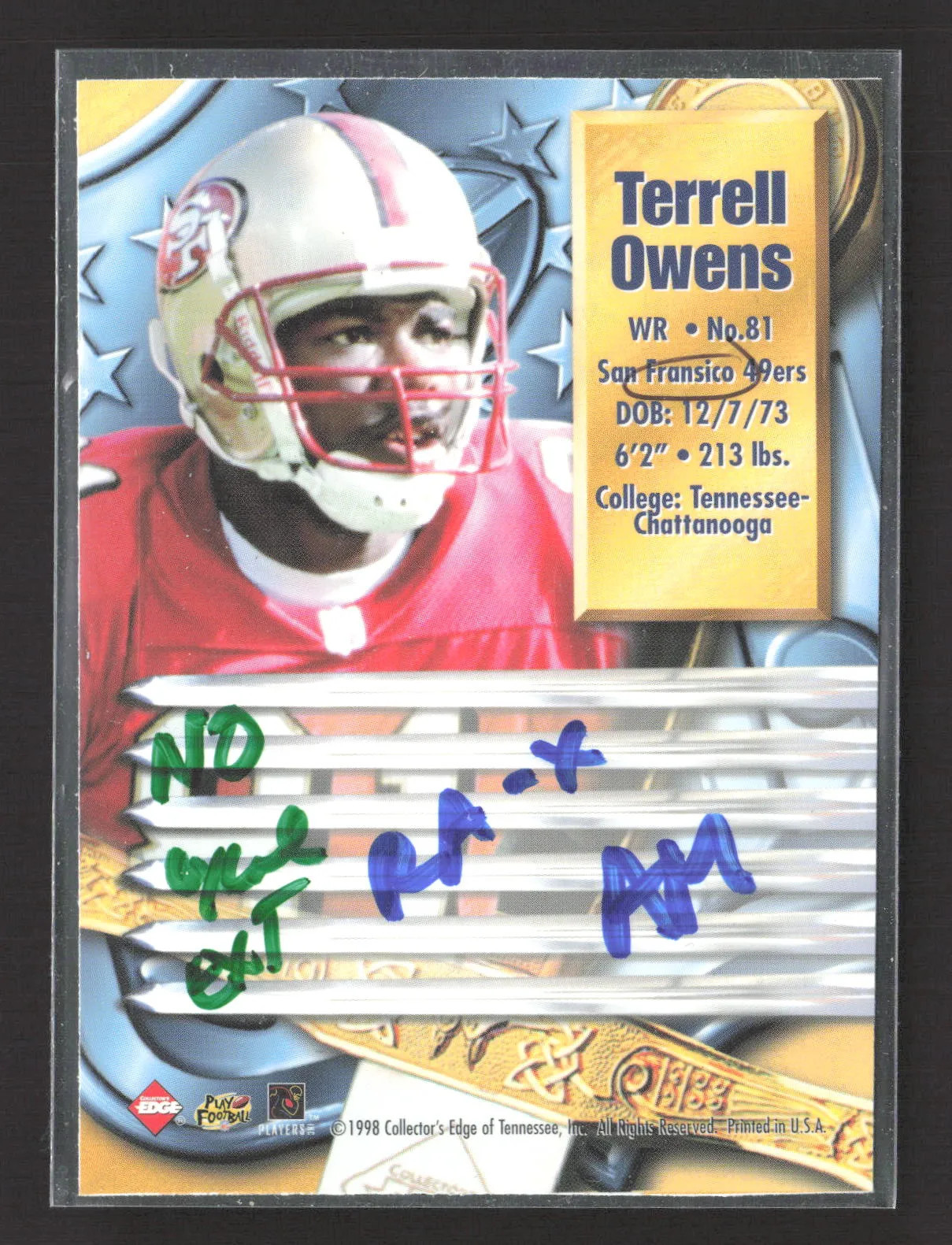 1998 Collector’s Edge First Place Terrell Owens #81 Proof