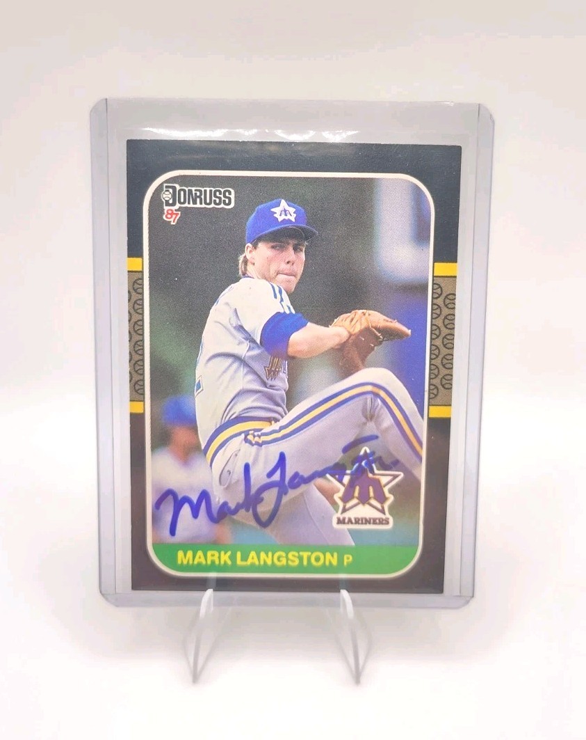 Mark Langston Signed IP 1987 Donruss Baseball Auto Seattle Mariners Blue