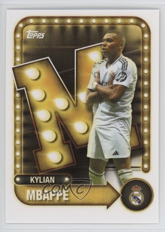 2025-26 Topps Real Madrid Collector Tin Name in Lights Kylian Mbappe #26 0w77