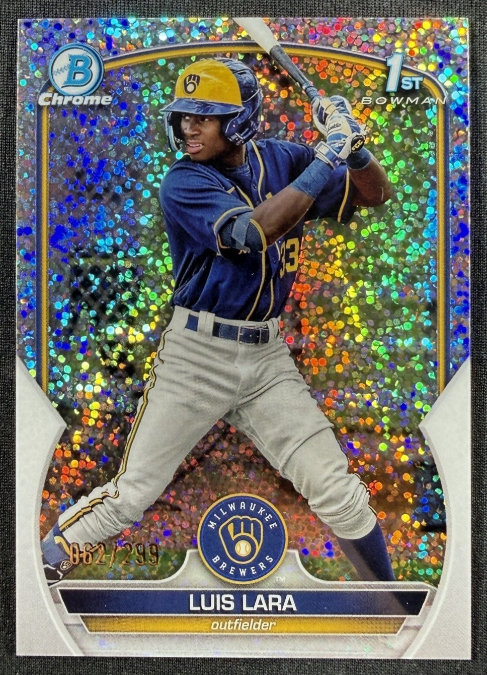 2023 Bowman Luis Lara 1st Chrome Speckle Refractor /299 QTY