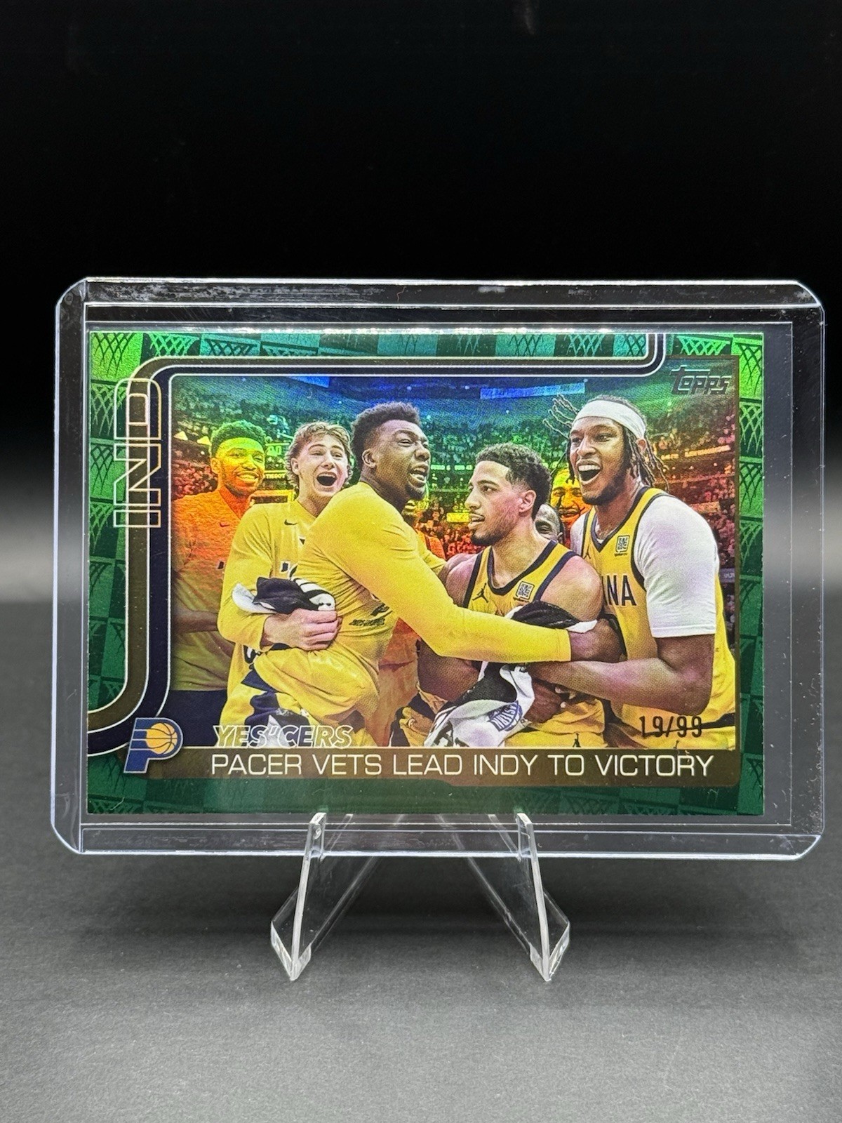 2025 Topps Flagship YES’CERS Pacers Green Foil 19/99 Basketball Hoops Pattern SP