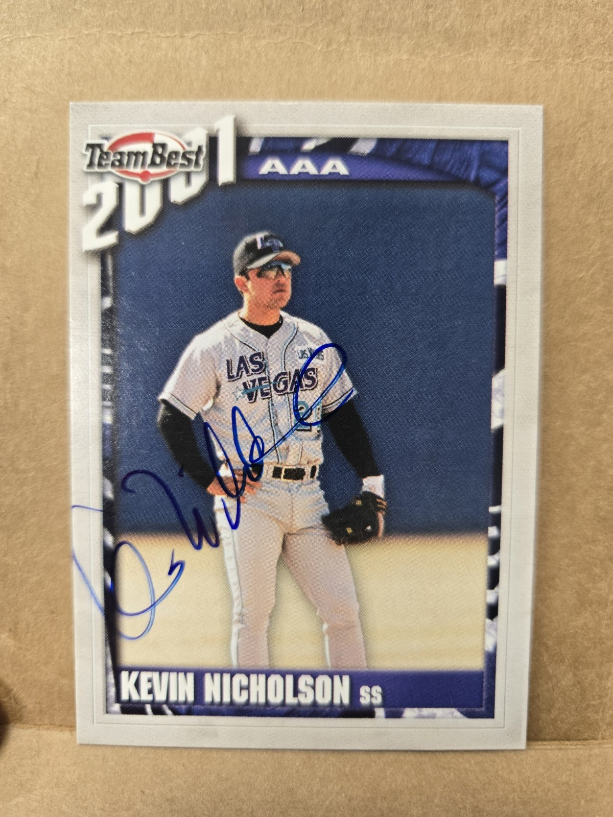 Kevin Nicholson auto Padres 2001 Team Best Rookie #65 Retrographs COA MLB