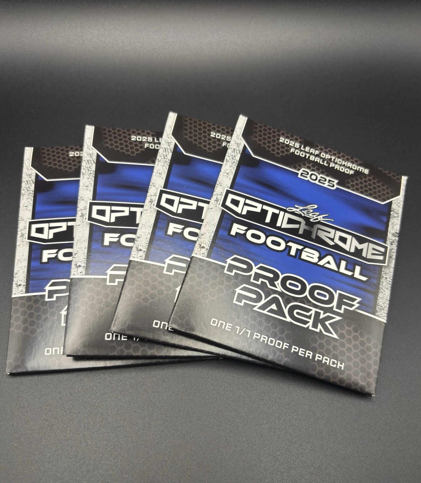 Leaf Optichrome, 4 Packs, 1/1 Football Proof Pack 2025. Sealed Tamper Proof